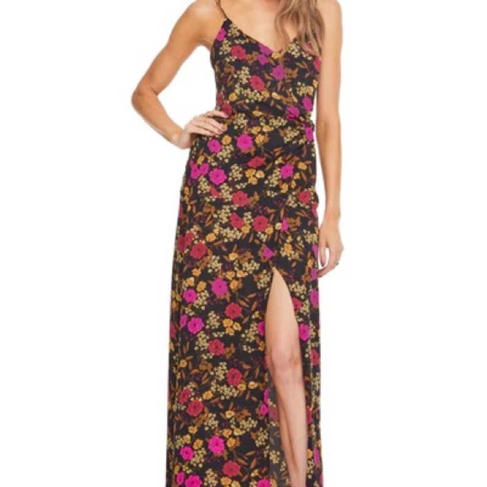 ASTR the Label
Valentina Floral Print Faux-Wrap Maxi Dress